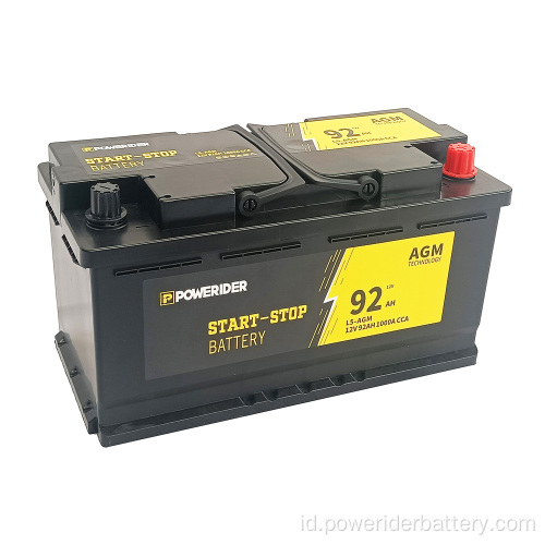 12V 92ah asam timbal AGM mulai menghentikan baterai